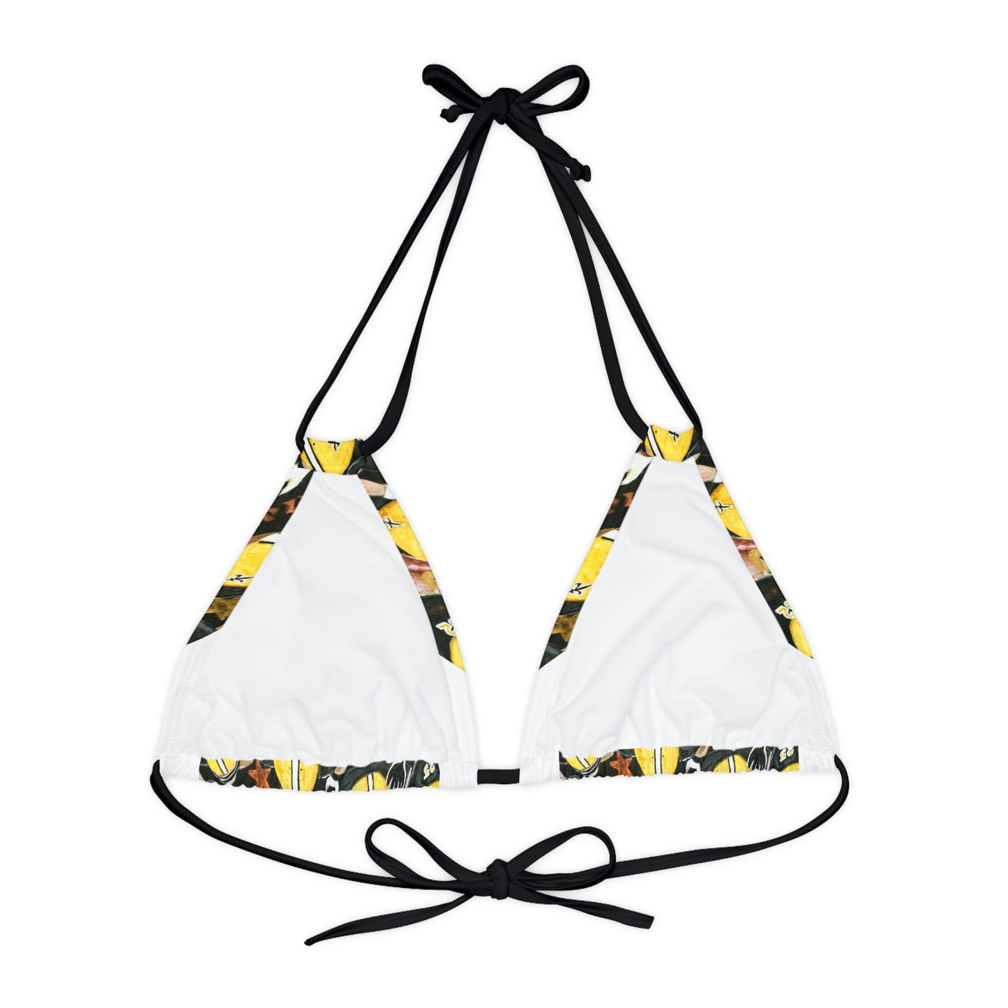 Who Dat Strappy Triangle Bikini Top (AOP)