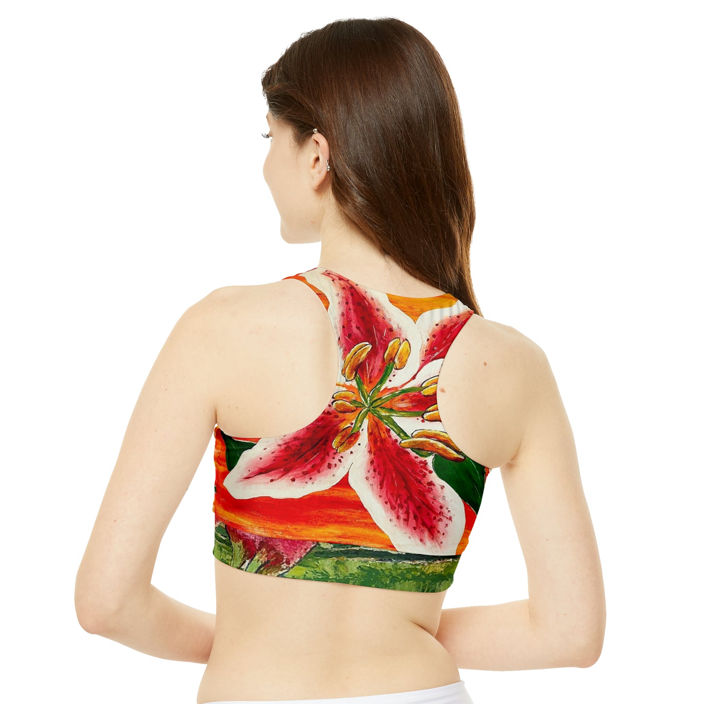 Tropicals! High Neck Crop Bikini Top (AOP)