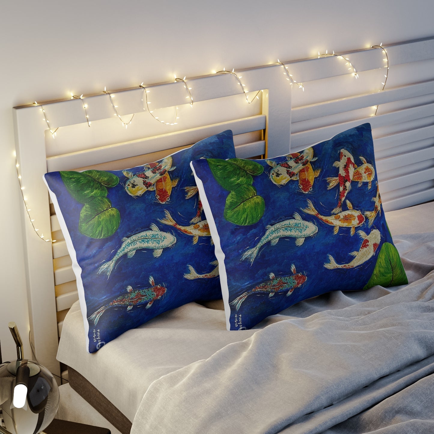 Pillow Sham - KOI fish - designed by the the artist Thuy Dang