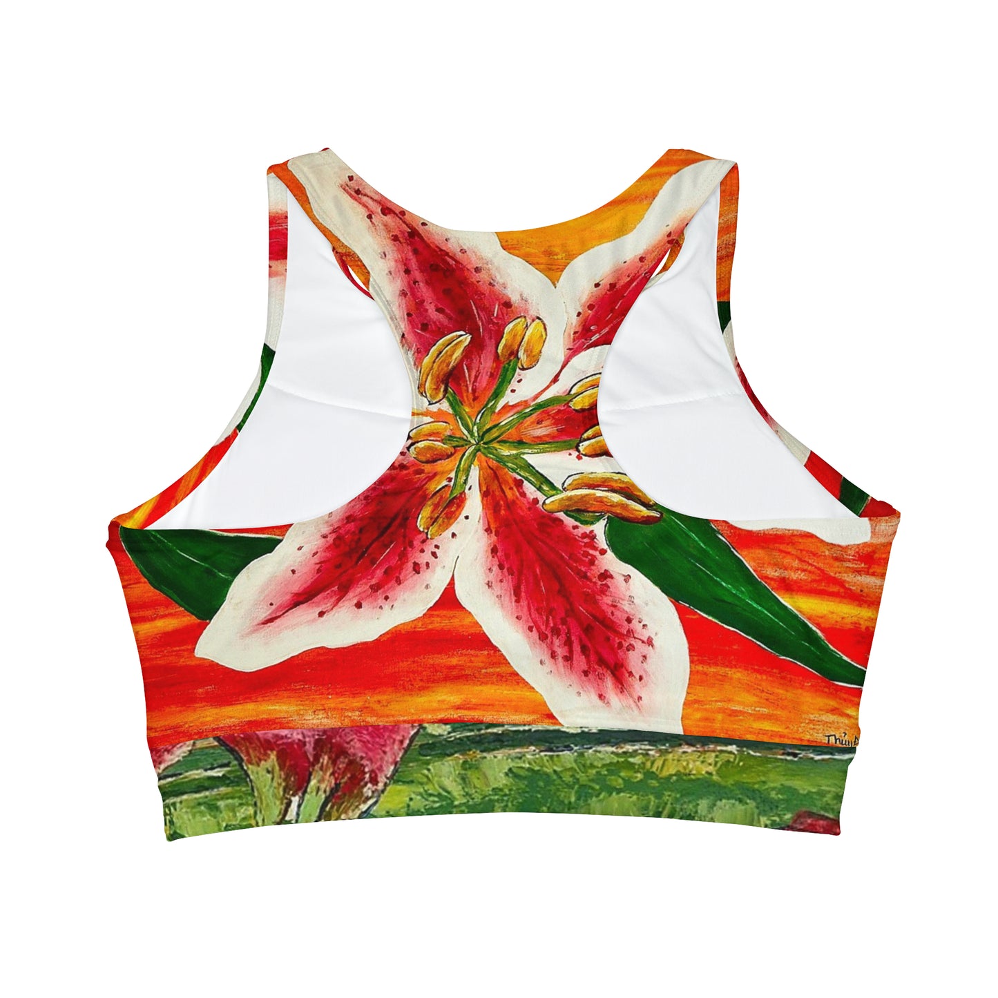 Tropicals! High Neck Crop Bikini Top (AOP)