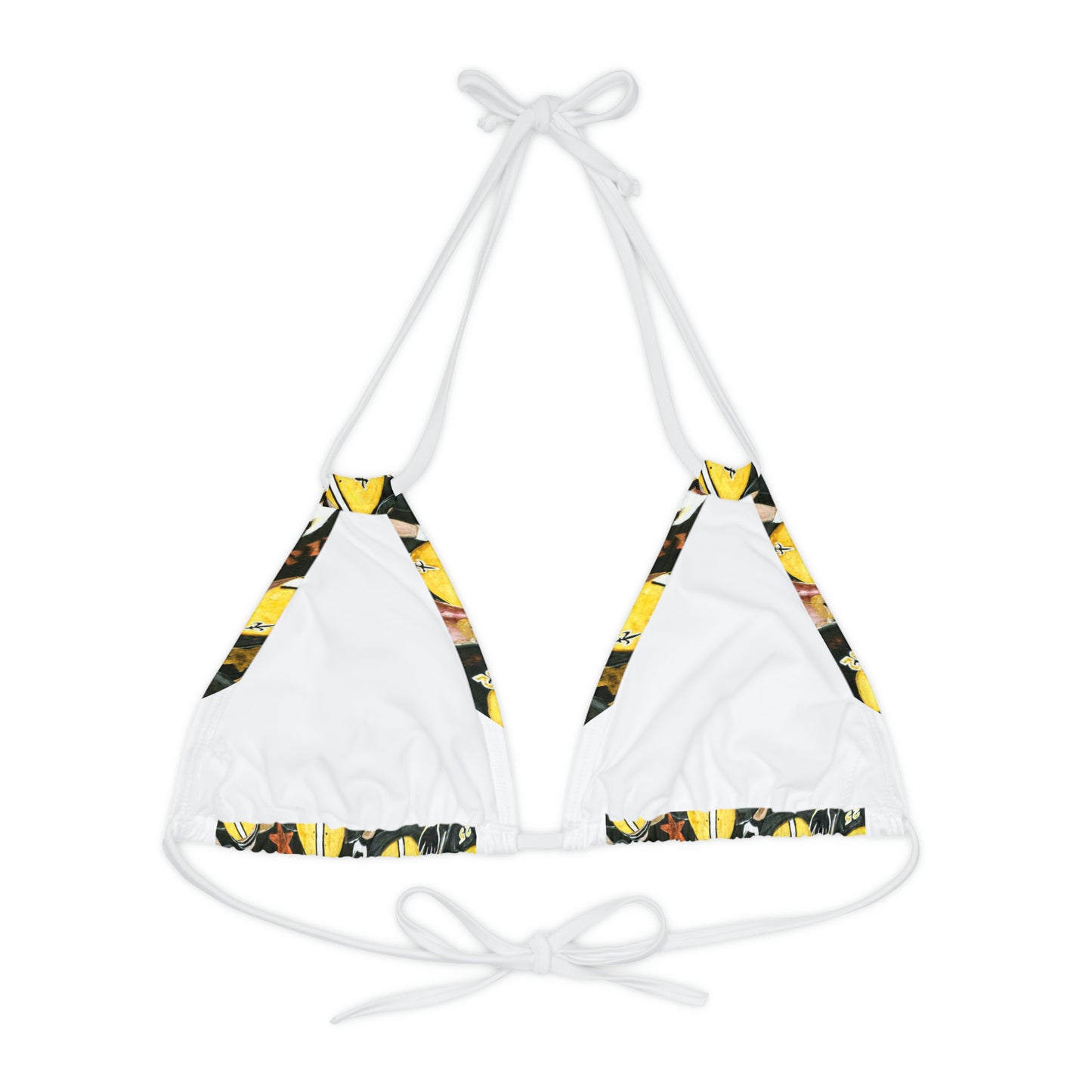 Who Dat Strappy Triangle Bikini Top (AOP)