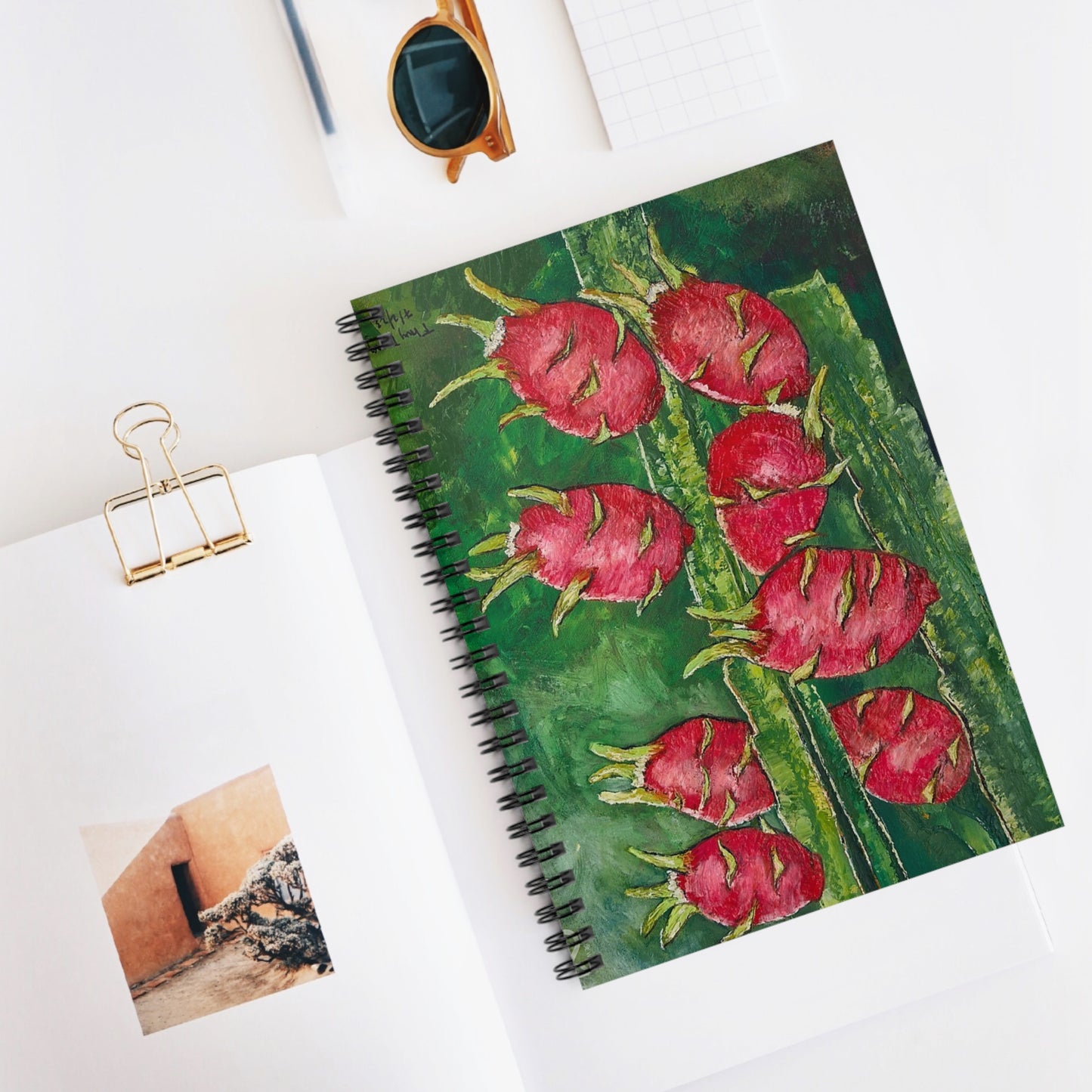 Dragon Fruit Tropical Feel Spiral Notebook - Ruled Line