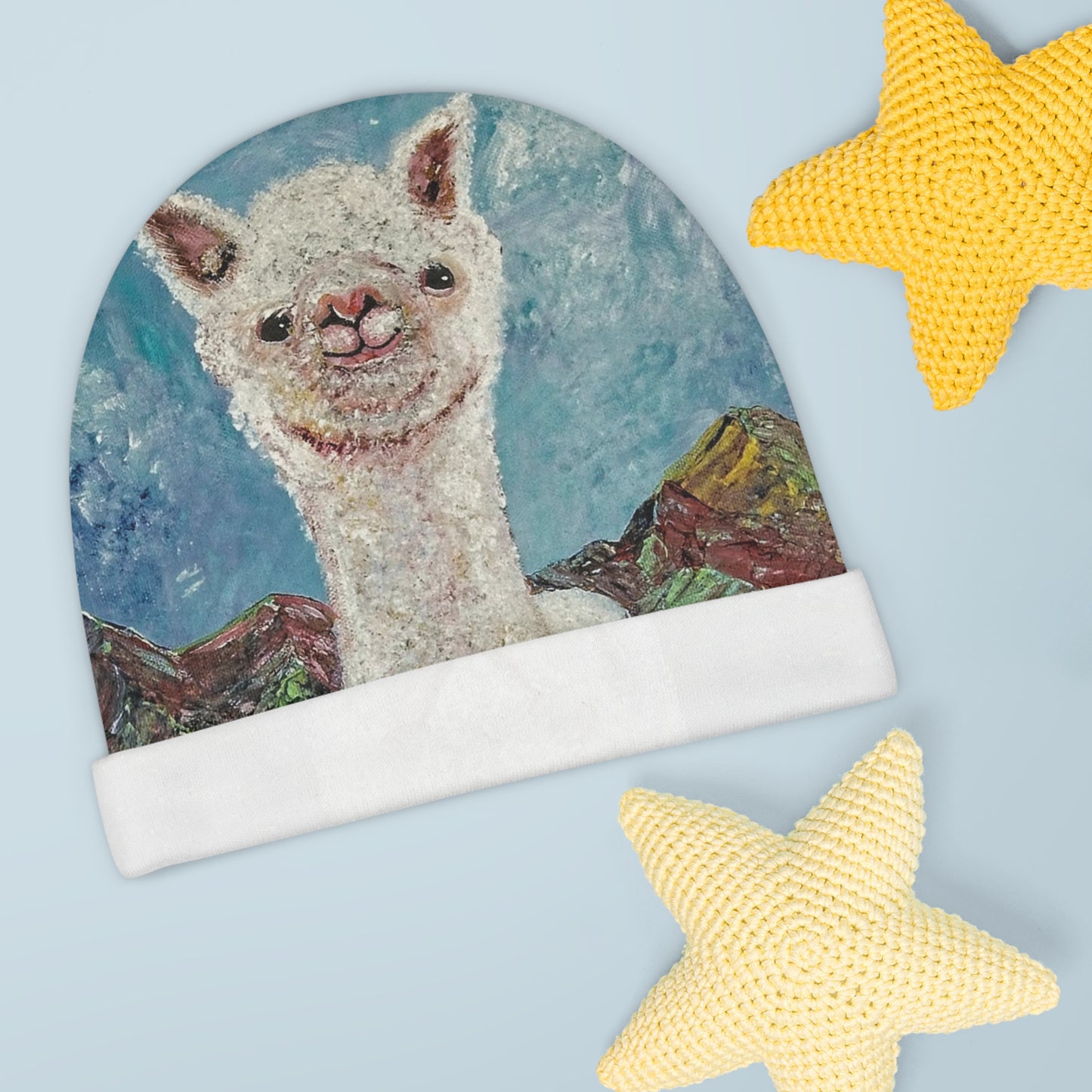 Baby Llama Beanie (AOP)