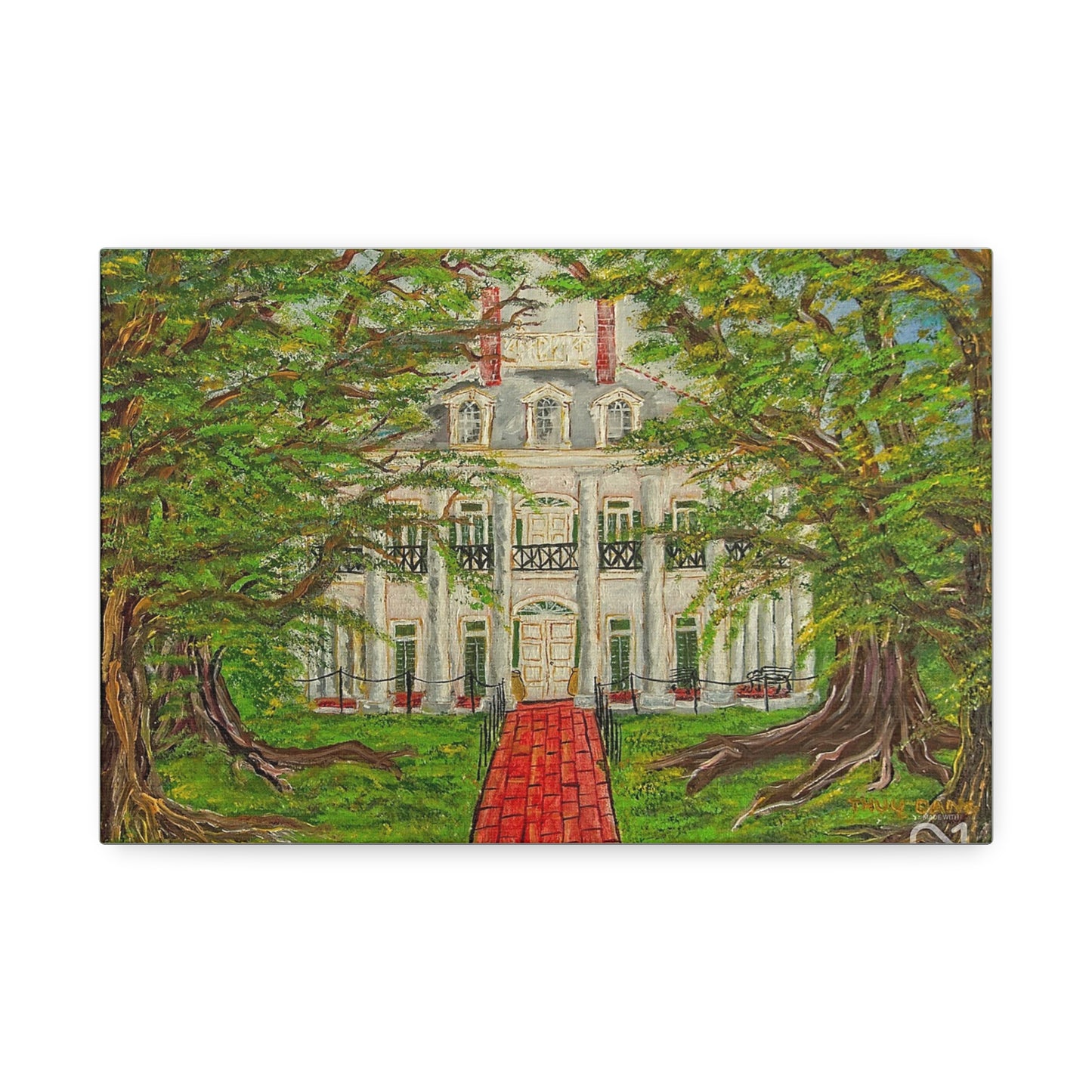 Oak Alley Plantation - Acrylic Print on Canvas Stretched, 1.5''