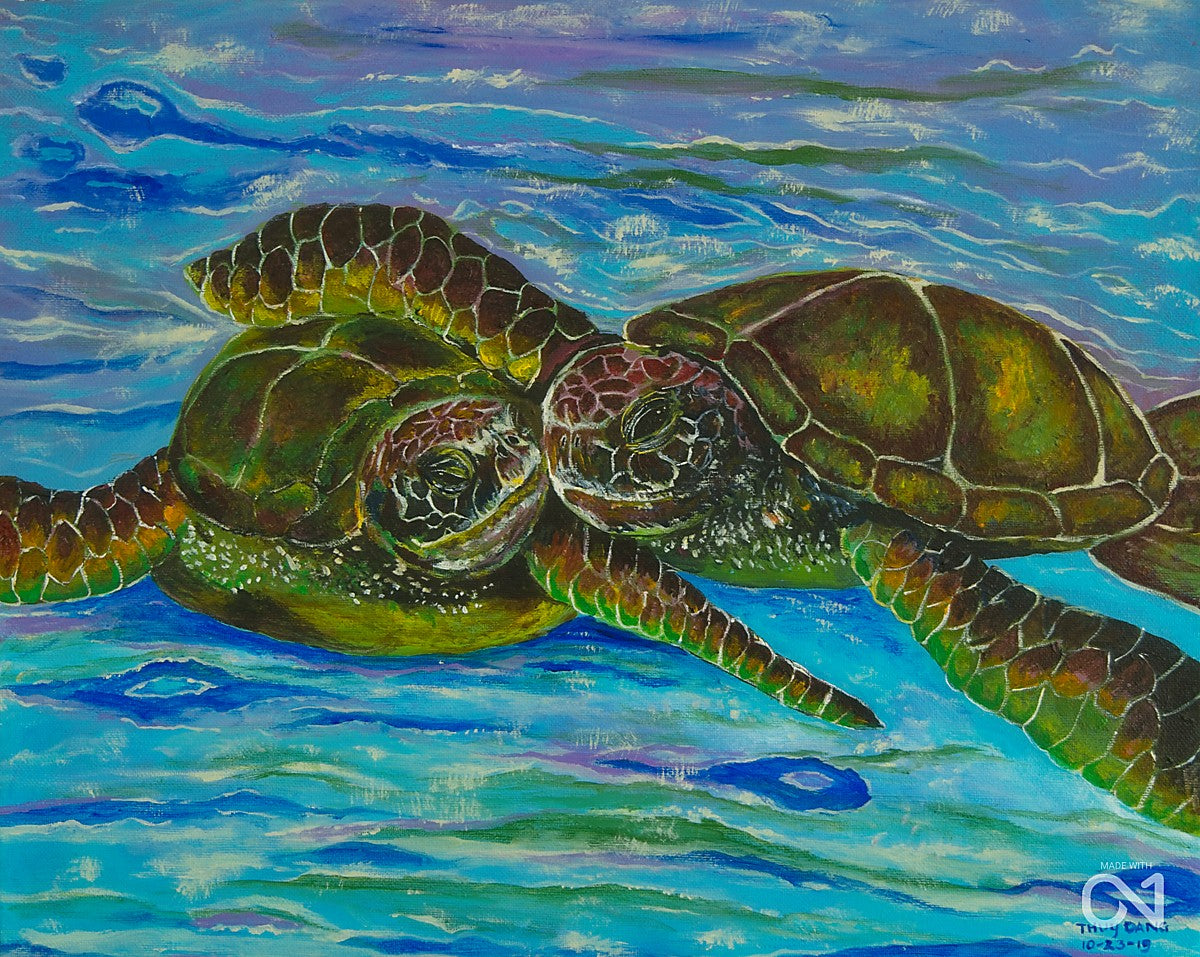 Original art by the Vietnamese American artist, Thuy Dang.