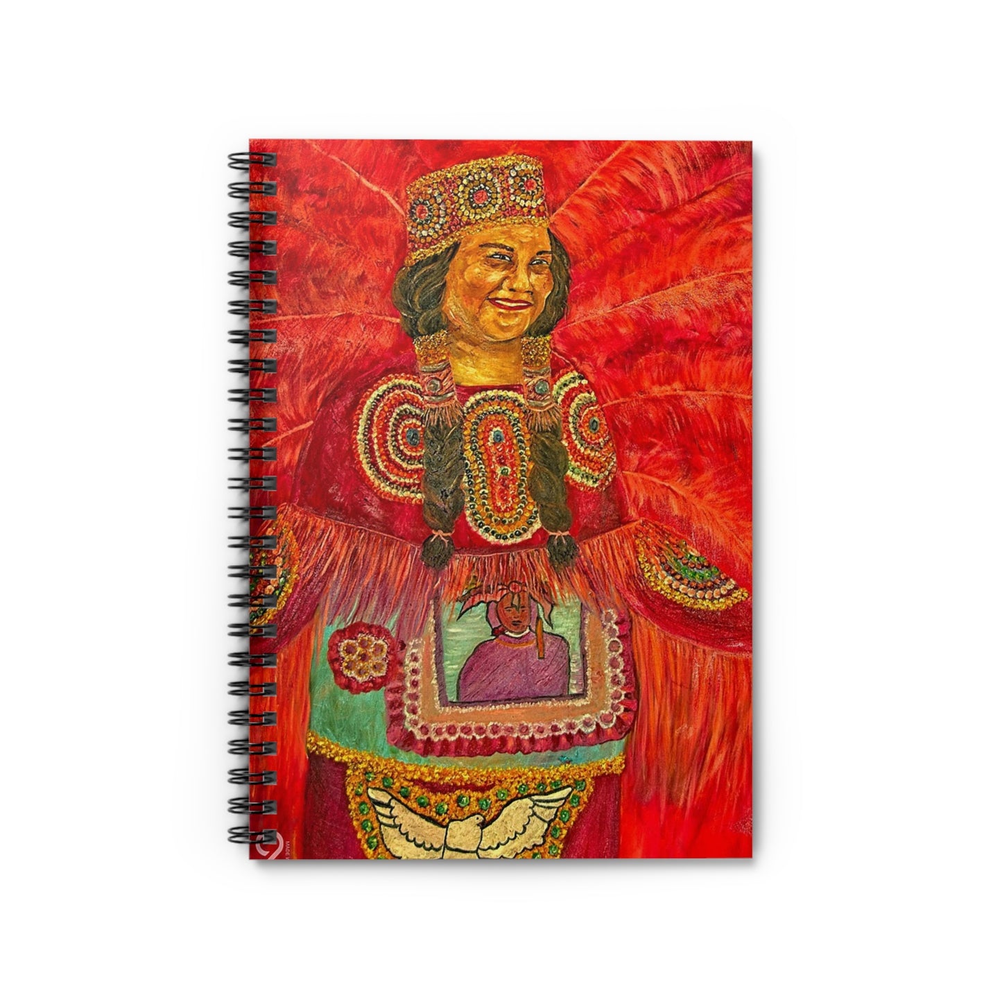 MardiGras Indian Themed Spiral Notebook - Ruled Line
