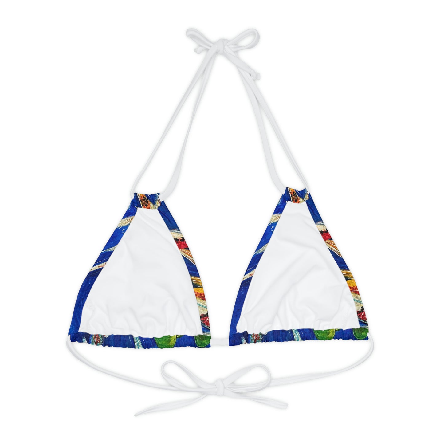 Strappy Triangle Bikini Top (AOP) - in Koi design
