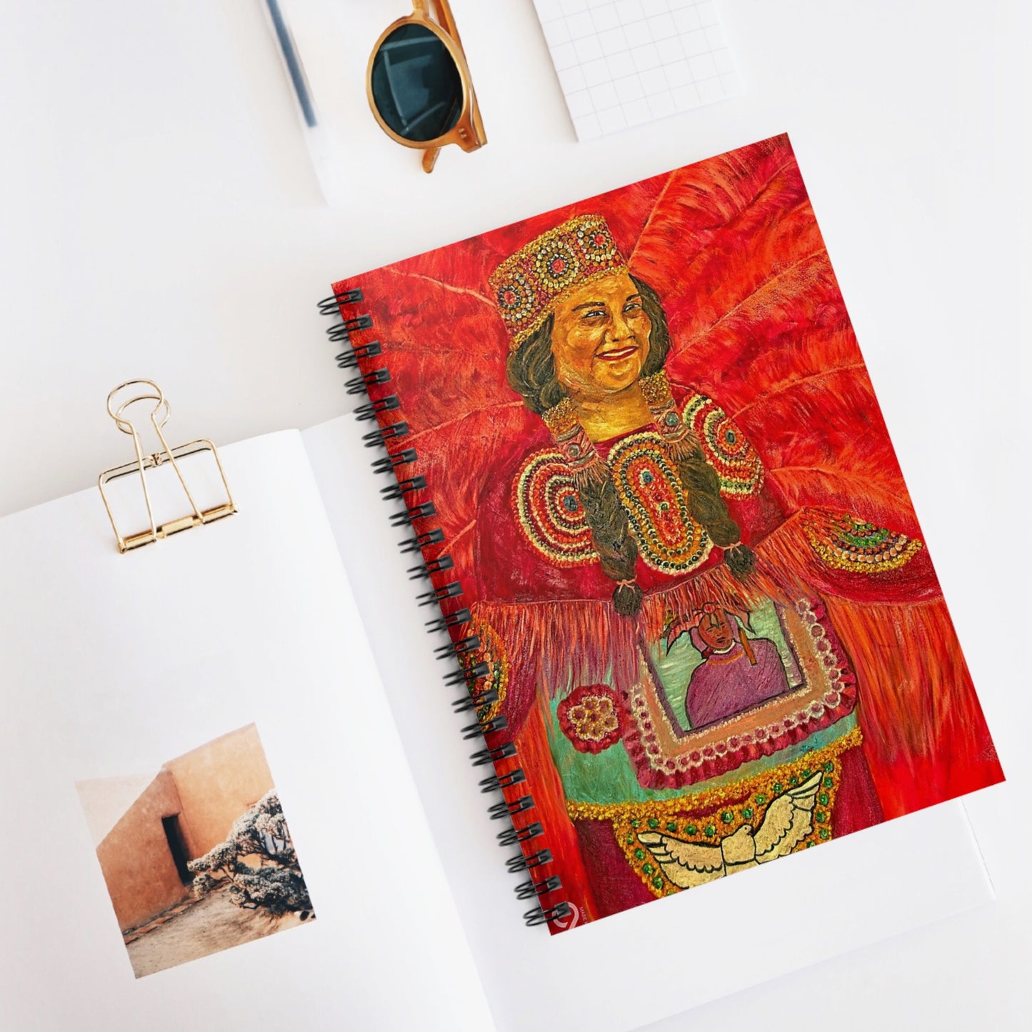 MardiGras Indian Themed Spiral Notebook - Ruled Line